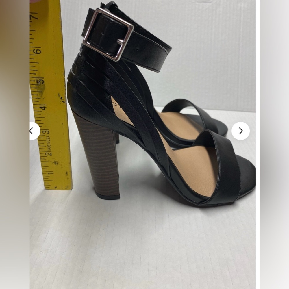 Black Strappy Heeled Sandals - Picture 6 of 6